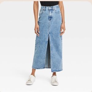 Universal Thread Blue Denim Maxi Skirt
